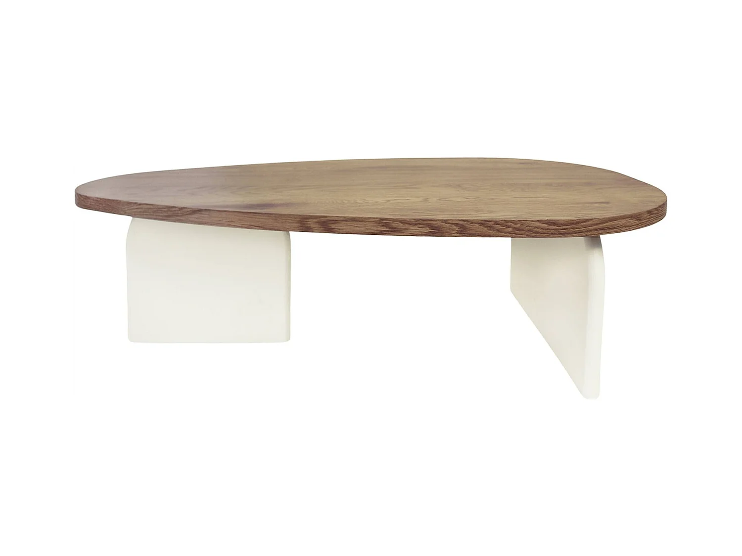 table basse design bois naturel et blanc ambiance moderne