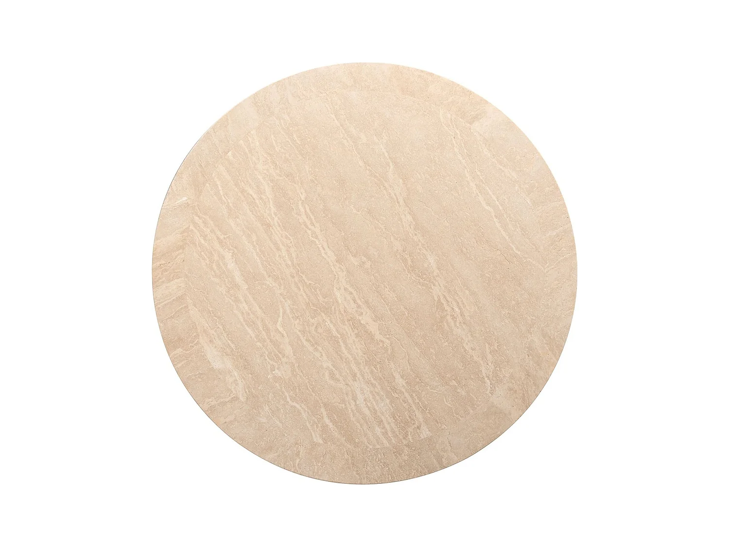 table basse ronde en travertin beige style contemporain