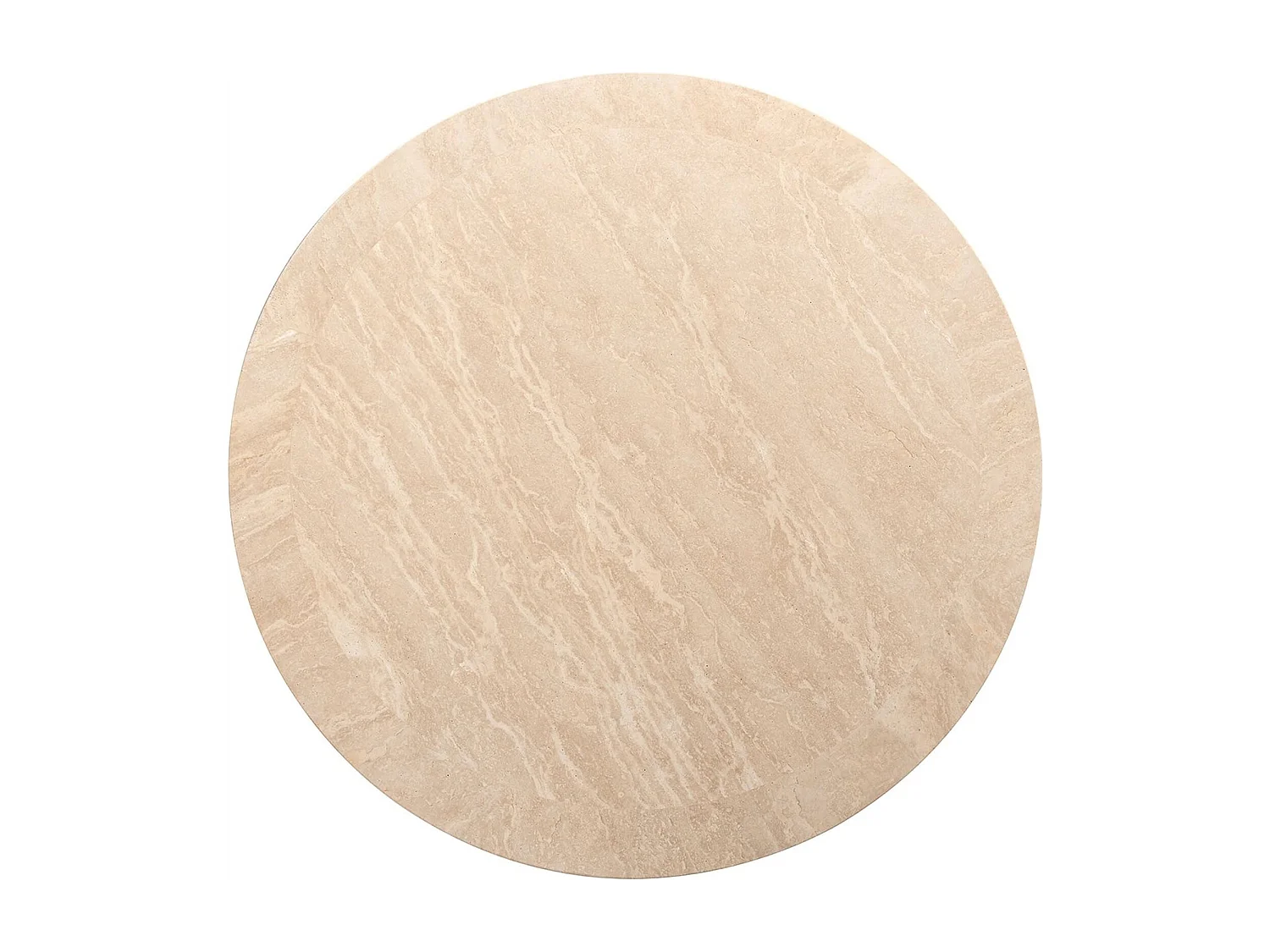 table basse ronde en travertin beige style contemporain