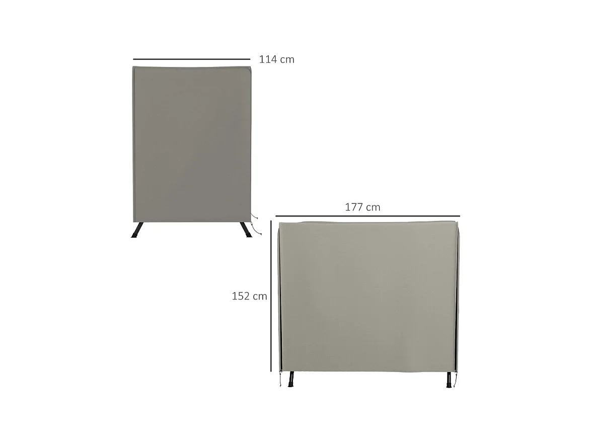 Housse de protection pour balançoire, imperméable, avec protection UV, polyester, gris (177x114x152 cm)