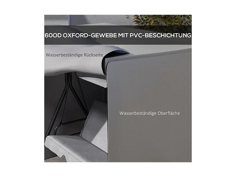 Housse de protection pour balançoire, imperméable, avec protection UV, polyester, gris (177x114x152 cm)