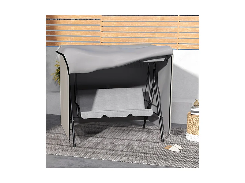 Housse de protection pour balançoire, imperméable, avec protection UV, polyester, gris (177x114x152 cm)