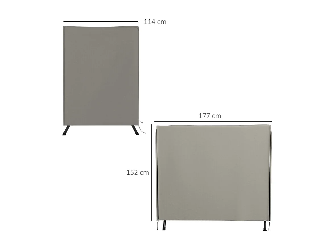 Housse de protection pour balançoire, imperméable, avec protection UV, polyester, gris (177x114x152 cm)