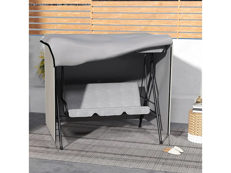 Housse de protection pour balançoire, imperméable, avec protection UV, polyester, gris (177x114x152 cm)