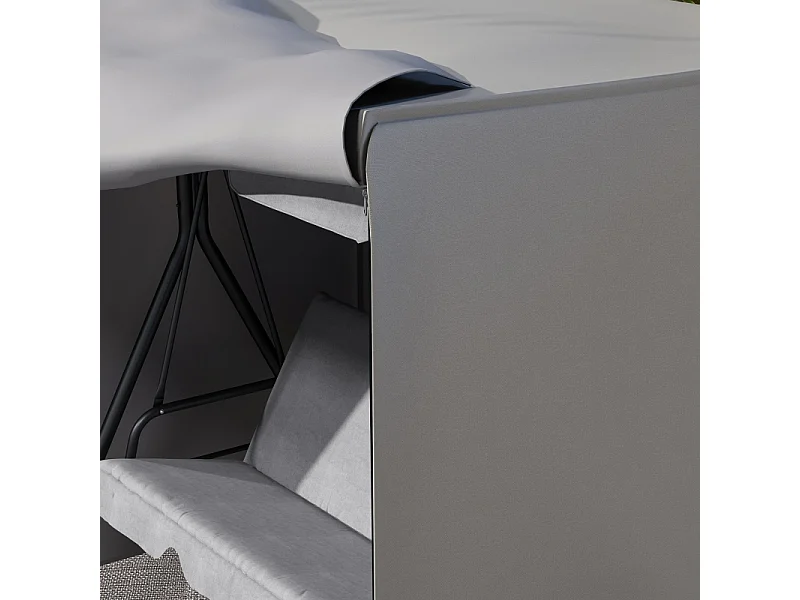Housse de protection pour balançoire, imperméable, avec protection UV, polyester, gris (177x114x152 cm)