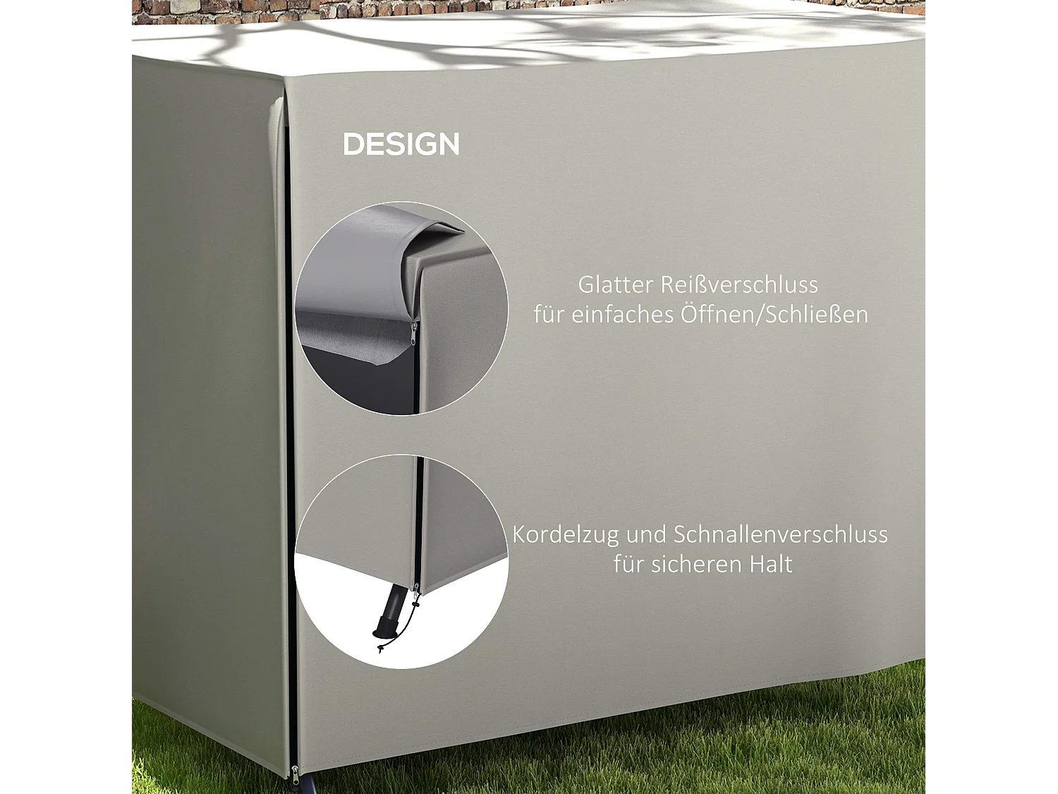 Housse de protection pour balançoire de jardin, Oxford, Gris (205x124x164 cm)