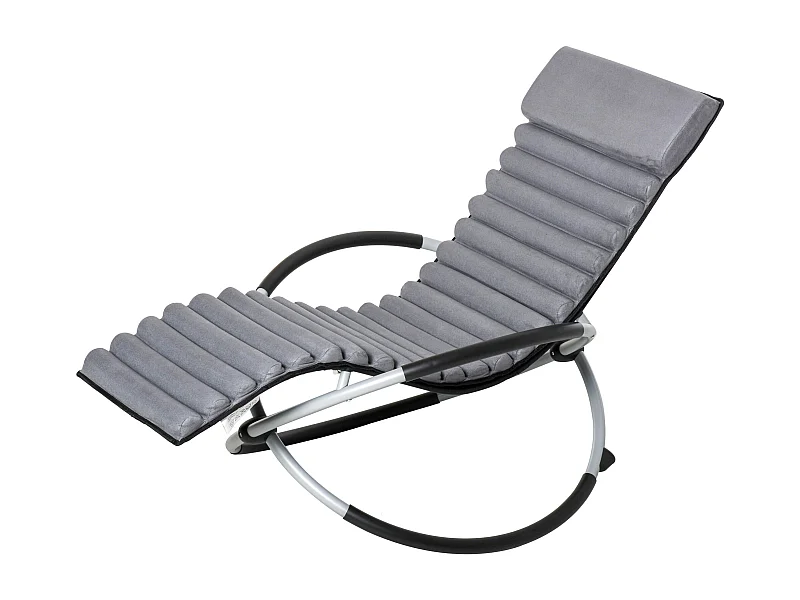 Fauteuil balançoire ergonomique 2-en-1, métal et Textilène, noir (145x74x86 cm)