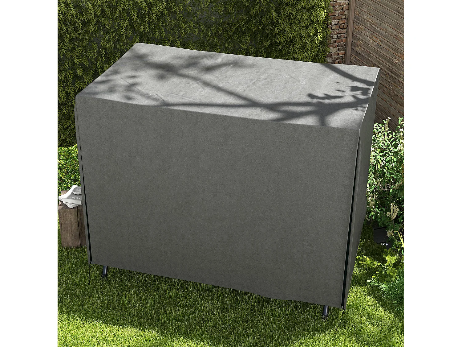 Waterdichte hoes voor 3-zitsschommel, UV-bestendig 600D Oxford-materiaal, donkergrijs (205 x 124 x 164 cm)
