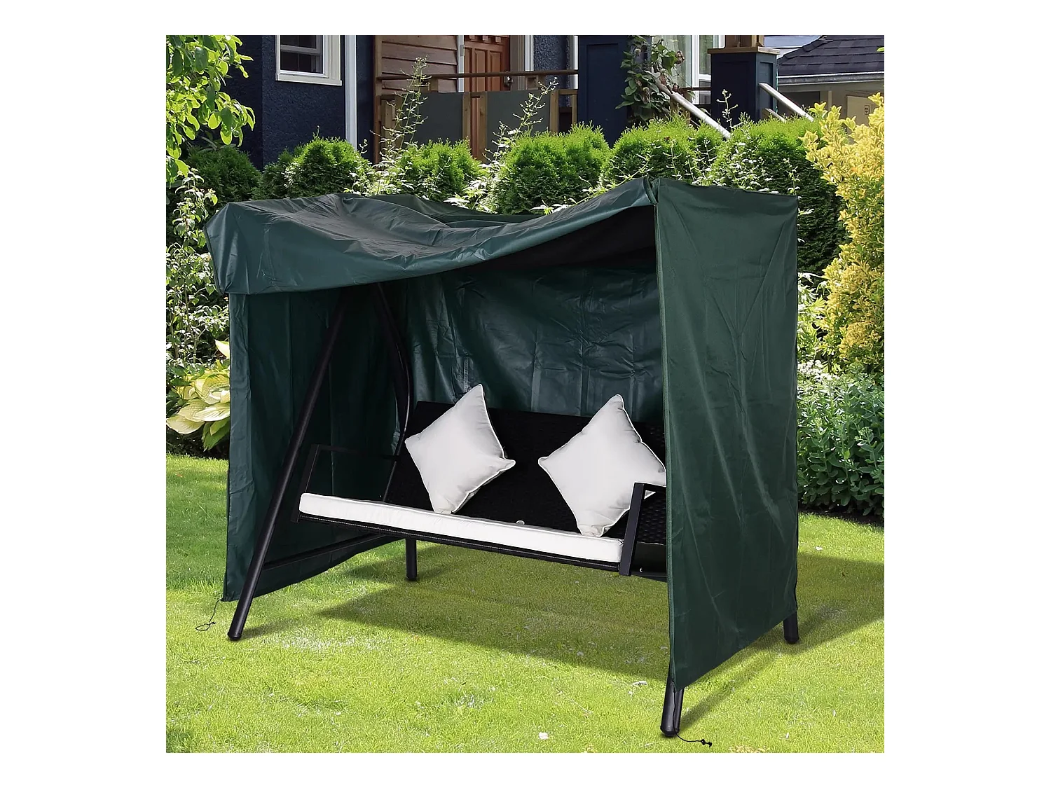 Housse de protection pour balancelle, résistante aux intempéries, en polyester, vert (177x114x152 cm)