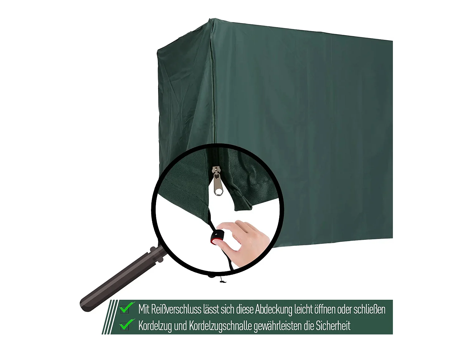 Housse de protection pour balancelle, résistante aux intempéries, en polyester, vert (177x114x152 cm)