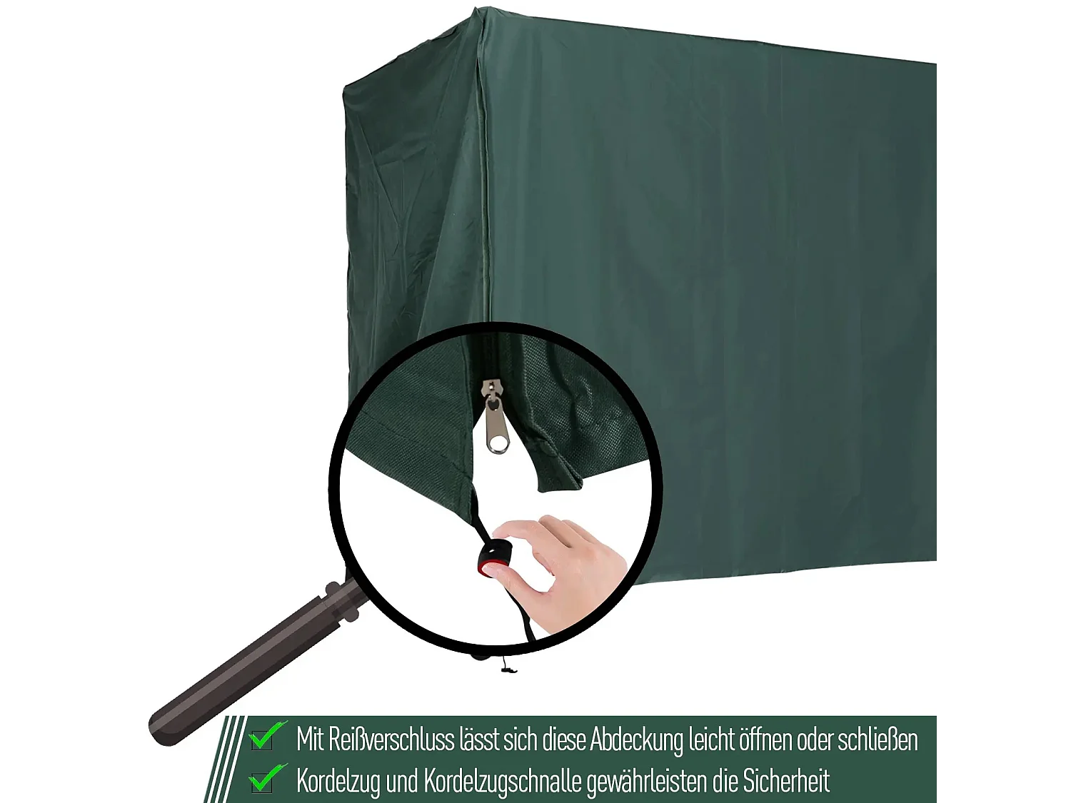 Housse de protection pour balancelle, résistante aux intempéries, en polyester, vert (177x114x152 cm)