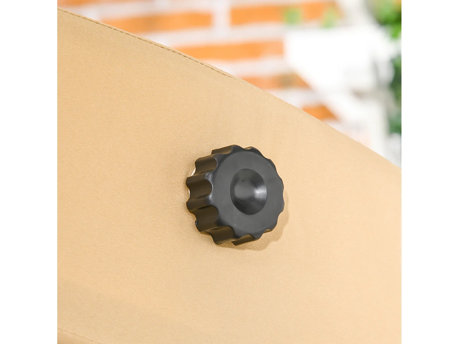 Altalena da giardino a 3 posti con tetto regolabile, struttura in acciaio, beige (138x106x174 cm)