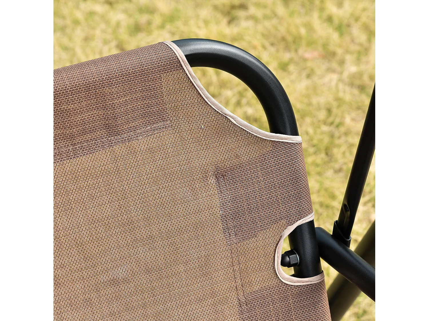 Banc balançoire 2 places avec toit réglable, métal, brun (172x110x155 cm)