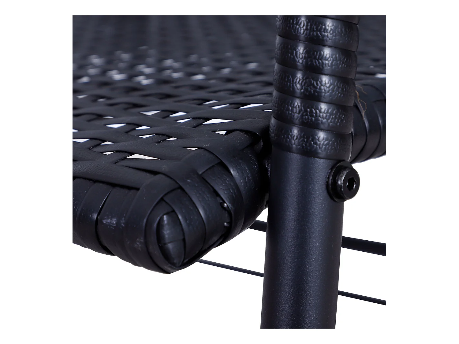 Banc balançoire 2 places en polyrattan, design élégant, noir (120x76x90cm)