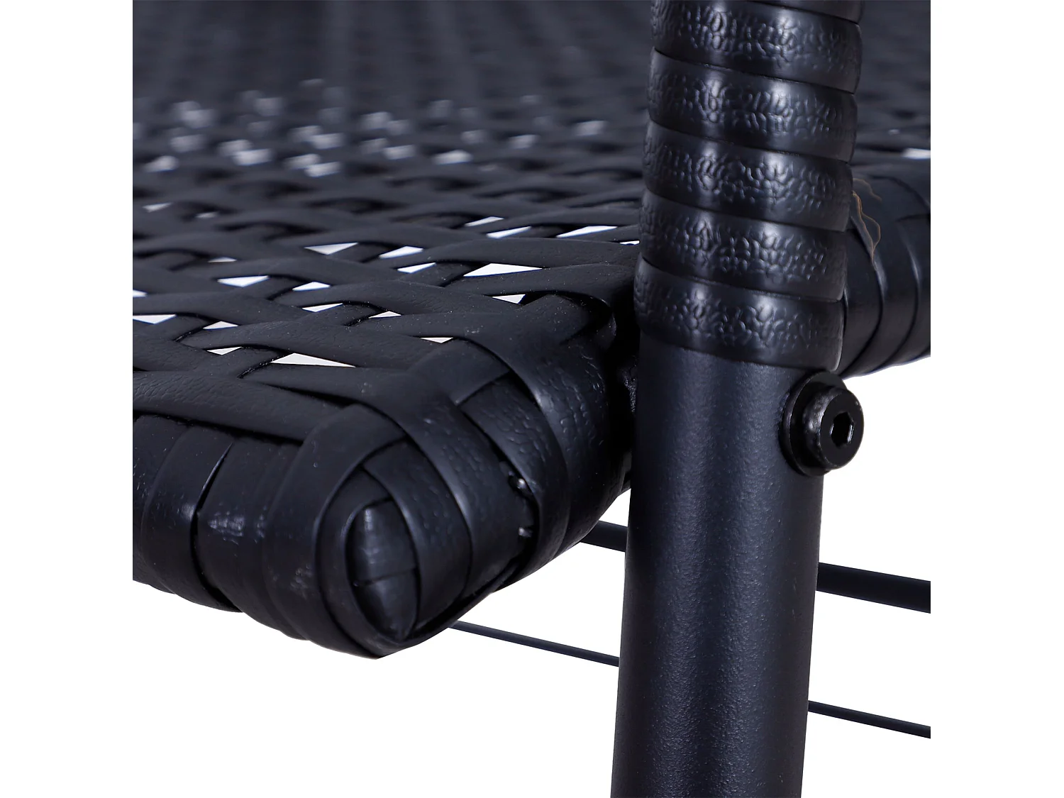 Banc balançoire 2 places en polyrattan, design élégant, noir (120x76x90cm)