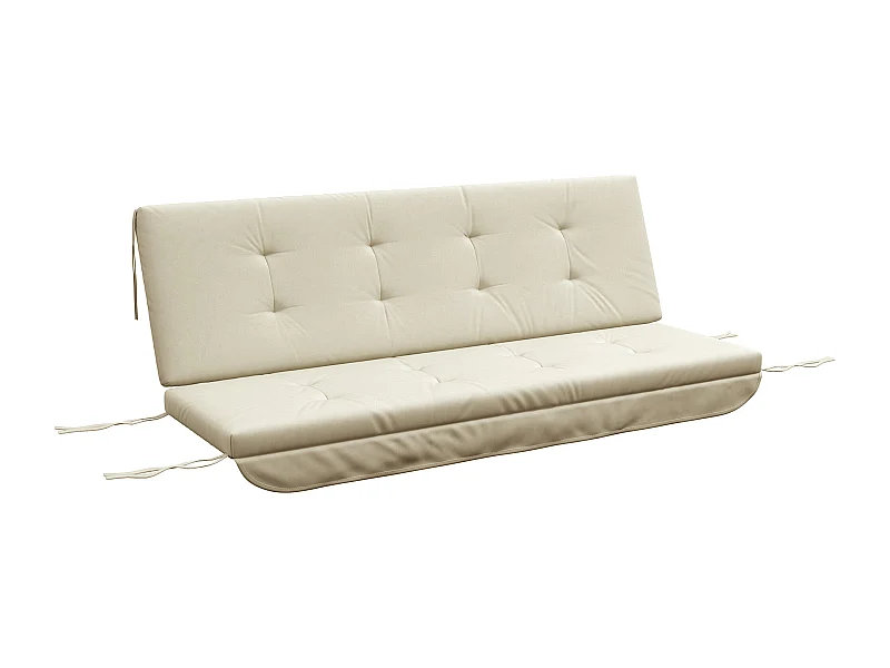 Coussin pour balançoire Hollywood, avec coussins de siège, de dossier et latéraux, en mousse, beige (170x100x8 cm)