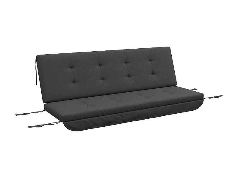Coussin pour balançoire, 170 cm, polyester, gris, avec fixation (170x100x8 cm)