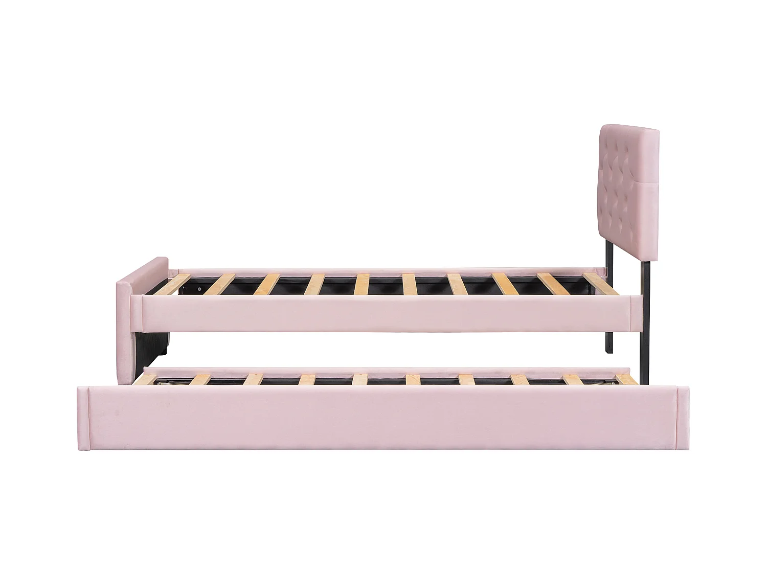 Lit daybed 140x200 cm, canapé-lit avec rangement et matelas à lattes, bois de pin, blanc (205x164.5x87 cm)