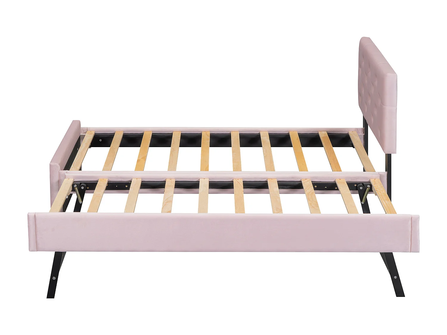 Lit daybed 140x200 cm, canapé-lit avec rangement et matelas à lattes, bois de pin, blanc (205x164.5x87 cm)