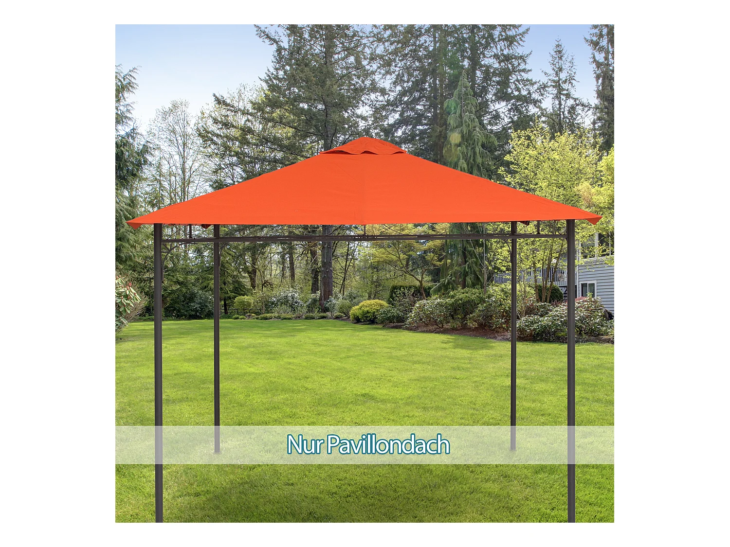 Toit de remplacement pour pavillon, protection solaire en polyester, orange (298x295 cm)