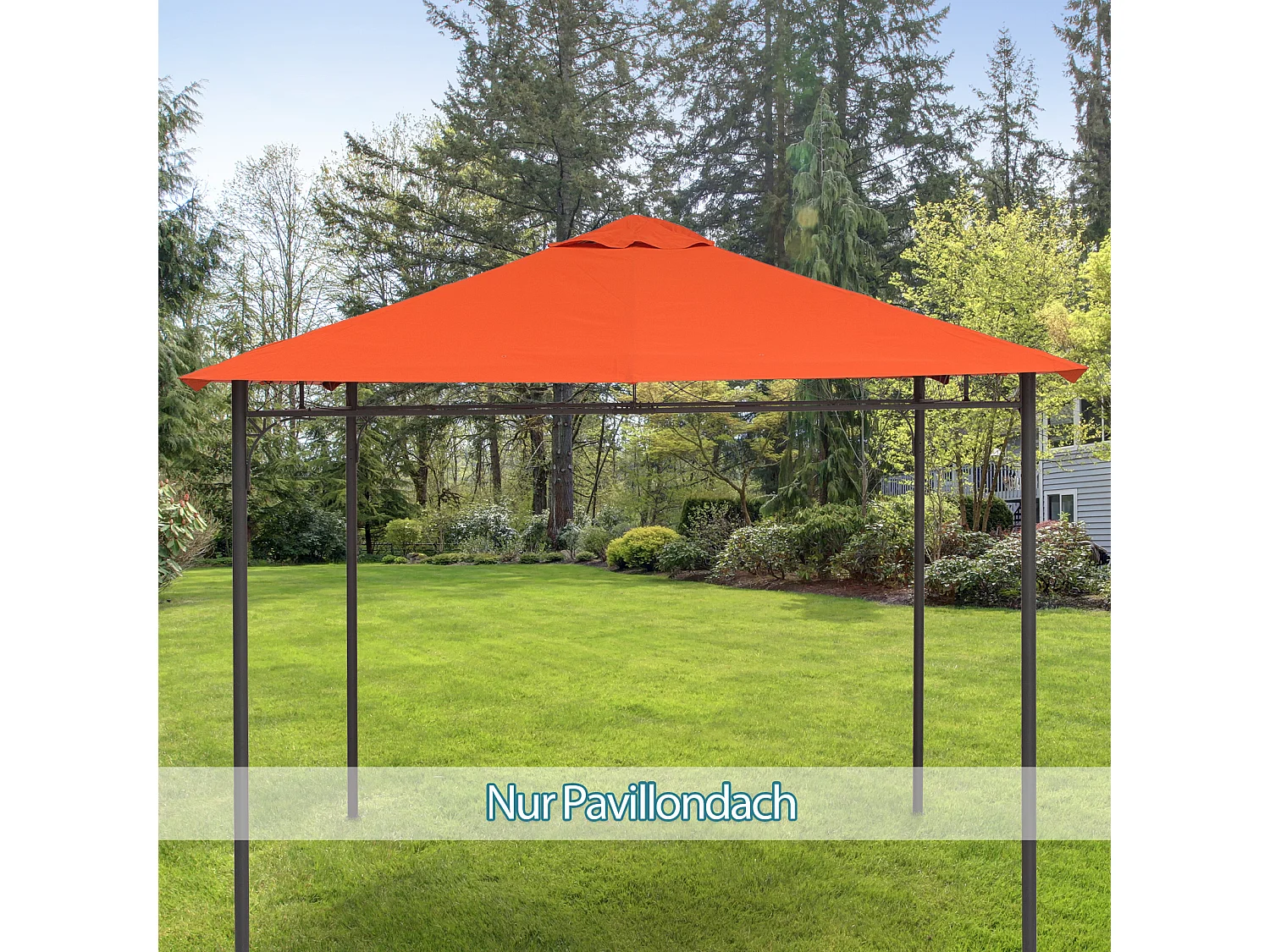 Toit de remplacement pour pavillon, protection solaire en polyester, orange (298x295 cm)