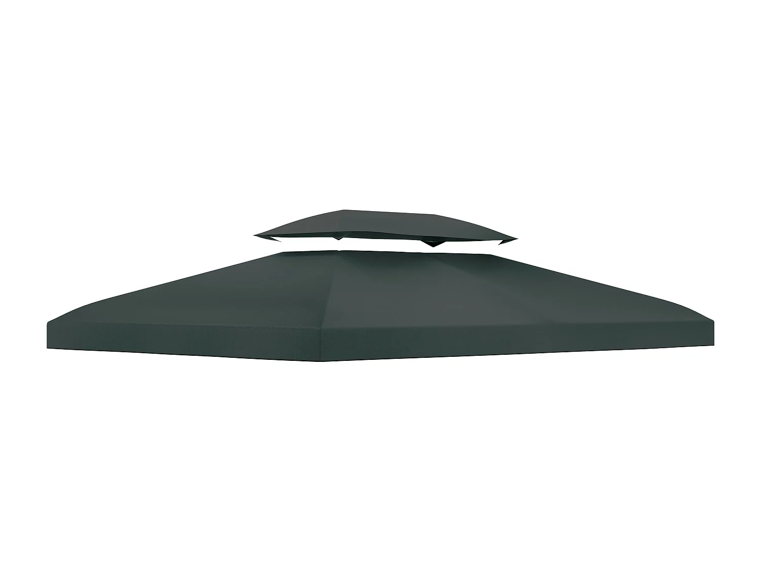 Toit de remplacement pour pavillon, double niveau, polyester résistant, charbon (300x400x20cm)
