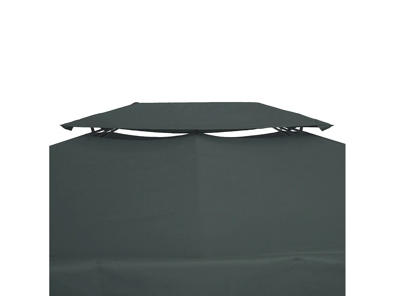 Toit de remplacement pour pavillon, double niveau, polyester résistant, charbon (300x400x20cm)