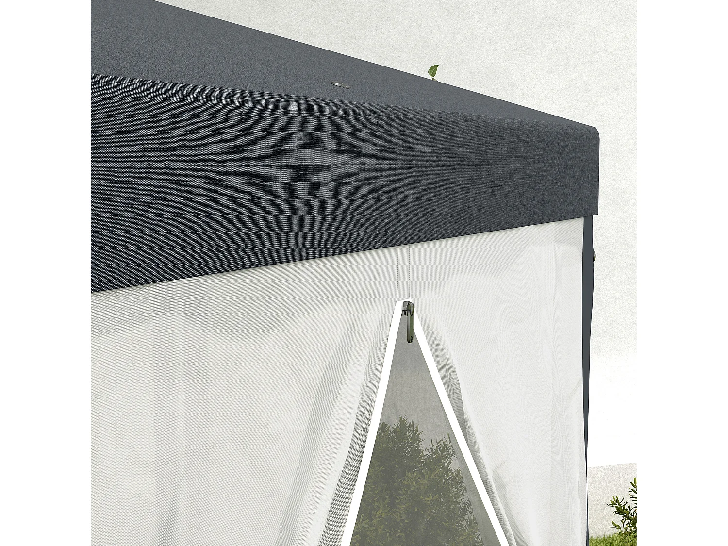 Tuinpaviljoen 4x4 m met klamboe, 6 zijden, frame van metaal en polyester, donkergrijs (394x341,2x250 cm)