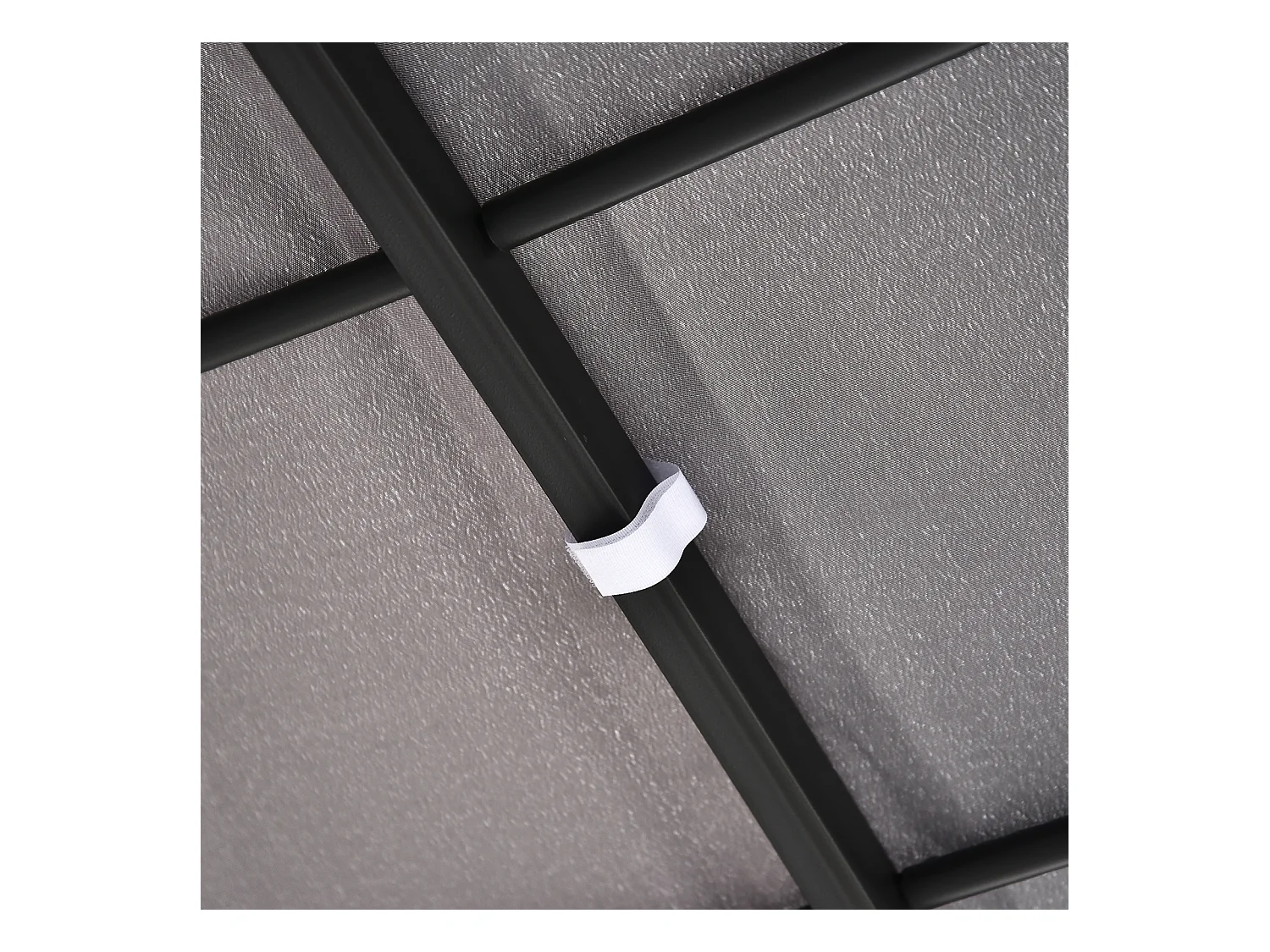 Pergola avec toit courbé, métal et polyester, gris (297x297x250 cm)