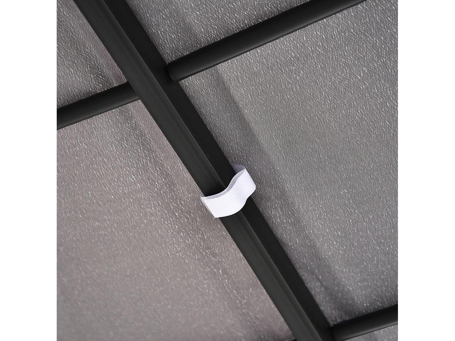 Pergola avec toit courbé, métal et polyester, gris (297x297x250 cm)