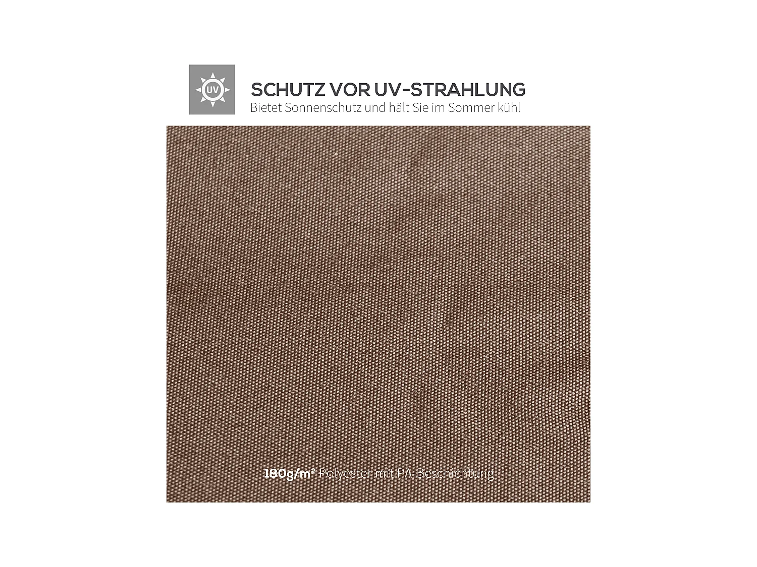 Toit de remplacement pour pavillon, protection solaire en polyester, couleur café (2,93x2,93m)