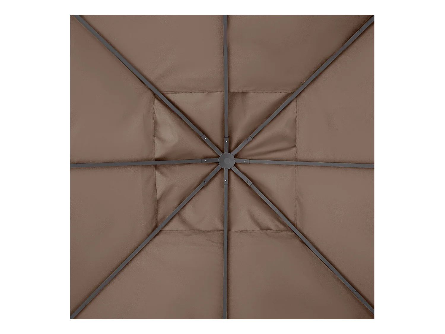 Toit de remplacement pour pavillon, protection solaire en polyester, couleur café (2,93x2,93m)