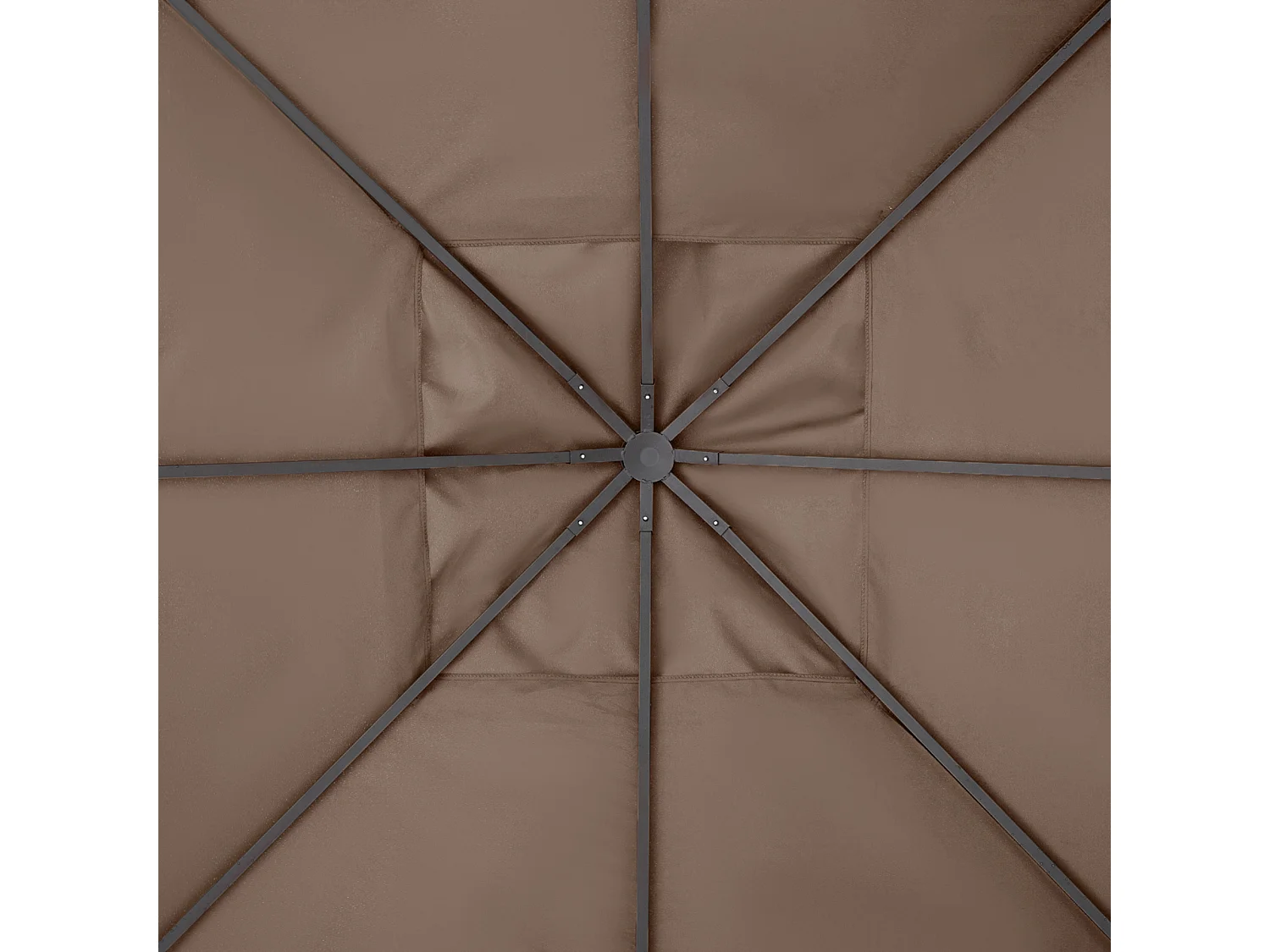 Toit de remplacement pour pavillon, protection solaire en polyester, couleur café (2,93x2,93m)