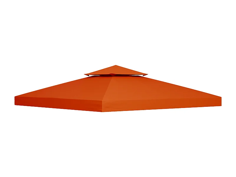 Tetto di ricambio per padiglione 3x3m, protezione UV, poliestere, rosso ruggine (300x300x18 cm)
