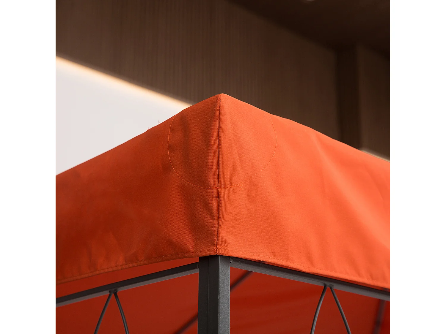 Toit de pavillon de remplacement 3x4m, polyester, rouge rouille (300x400x20 cm)