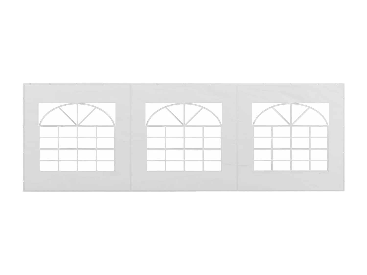 Panel lateral con ventana para pabellón, resistente al agua y a los rayos UV, PVC blanco (597x200cm)