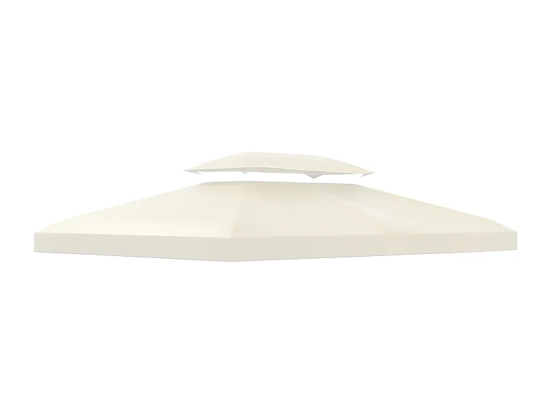 Toit de remplacement pour pavillon métallique, polyester respirant, crème (400x300x20cm)