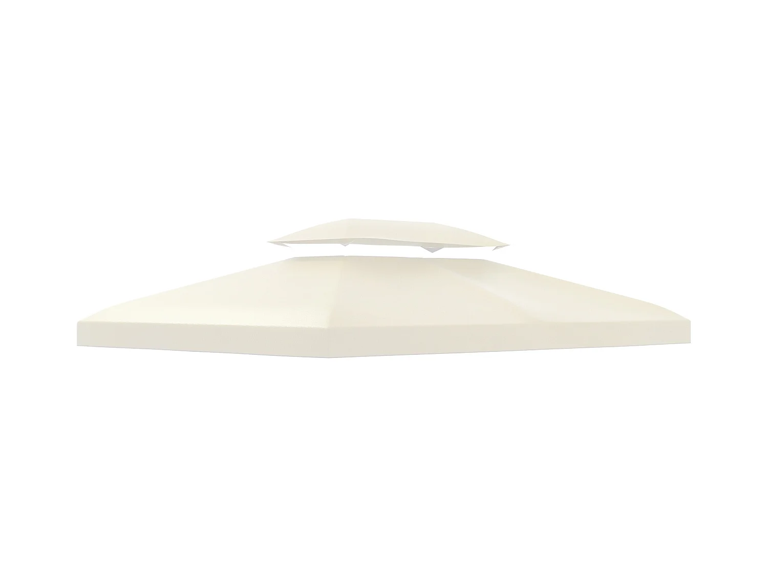 Toit de remplacement pour pavillon métallique, polyester respirant, crème (400x300x20cm)