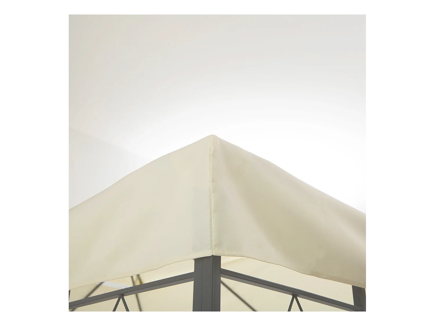 Toit de remplacement pour pavillon métallique, polyester respirant, crème (400x300x20cm)