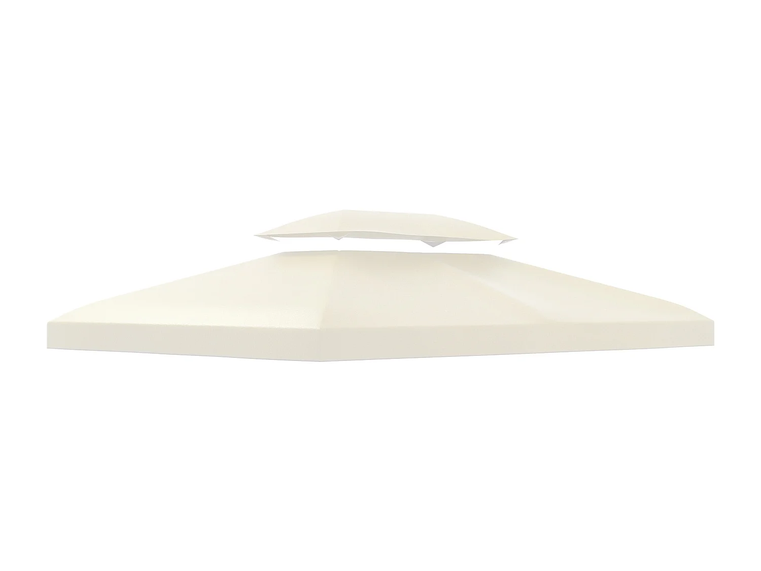 Toit de remplacement pour pavillon métallique, polyester respirant, crème (400x300x20cm)