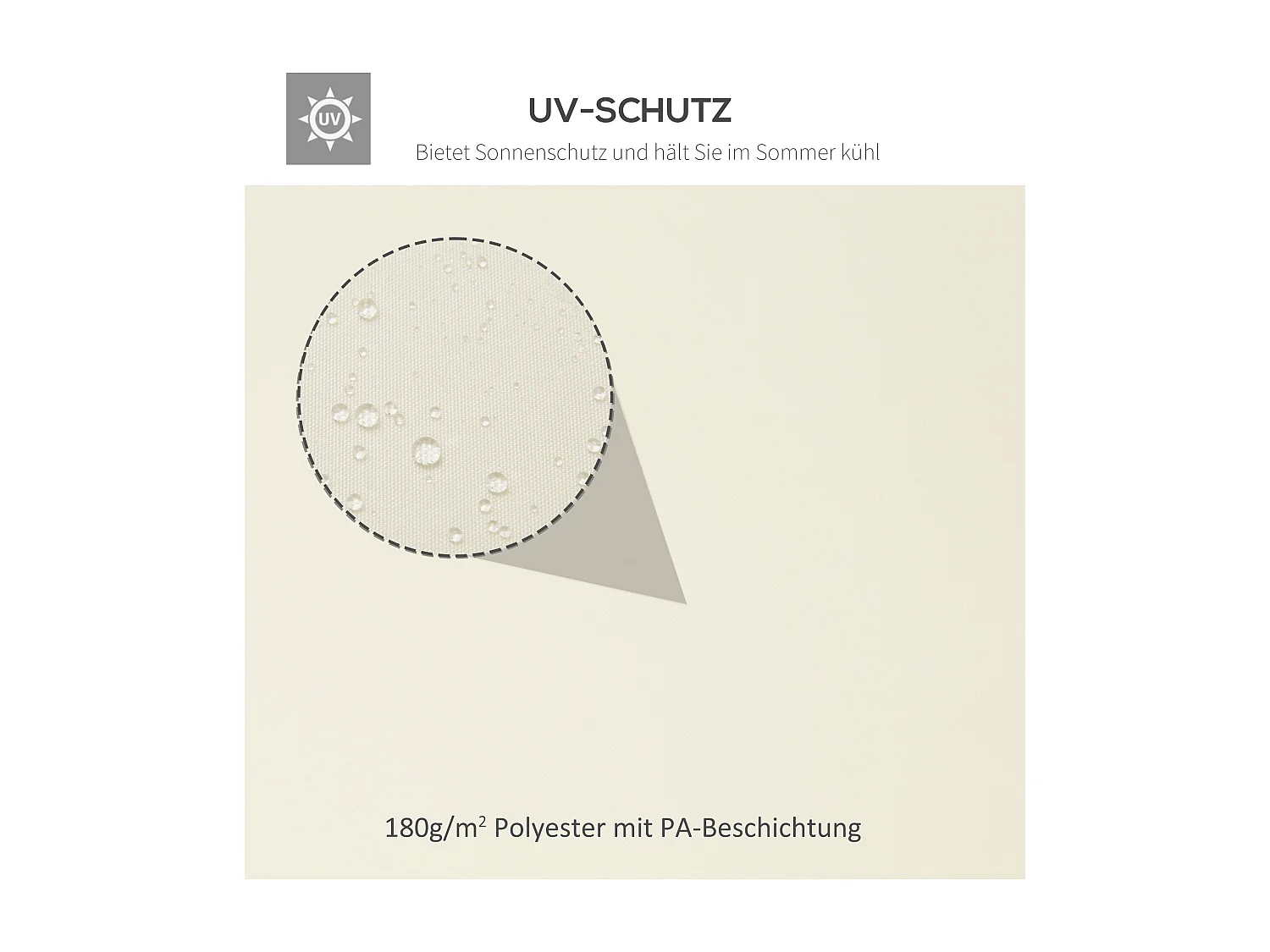 Toit de remplacement pour pavillon métallique, polyester respirant, crème (400x300x20cm)