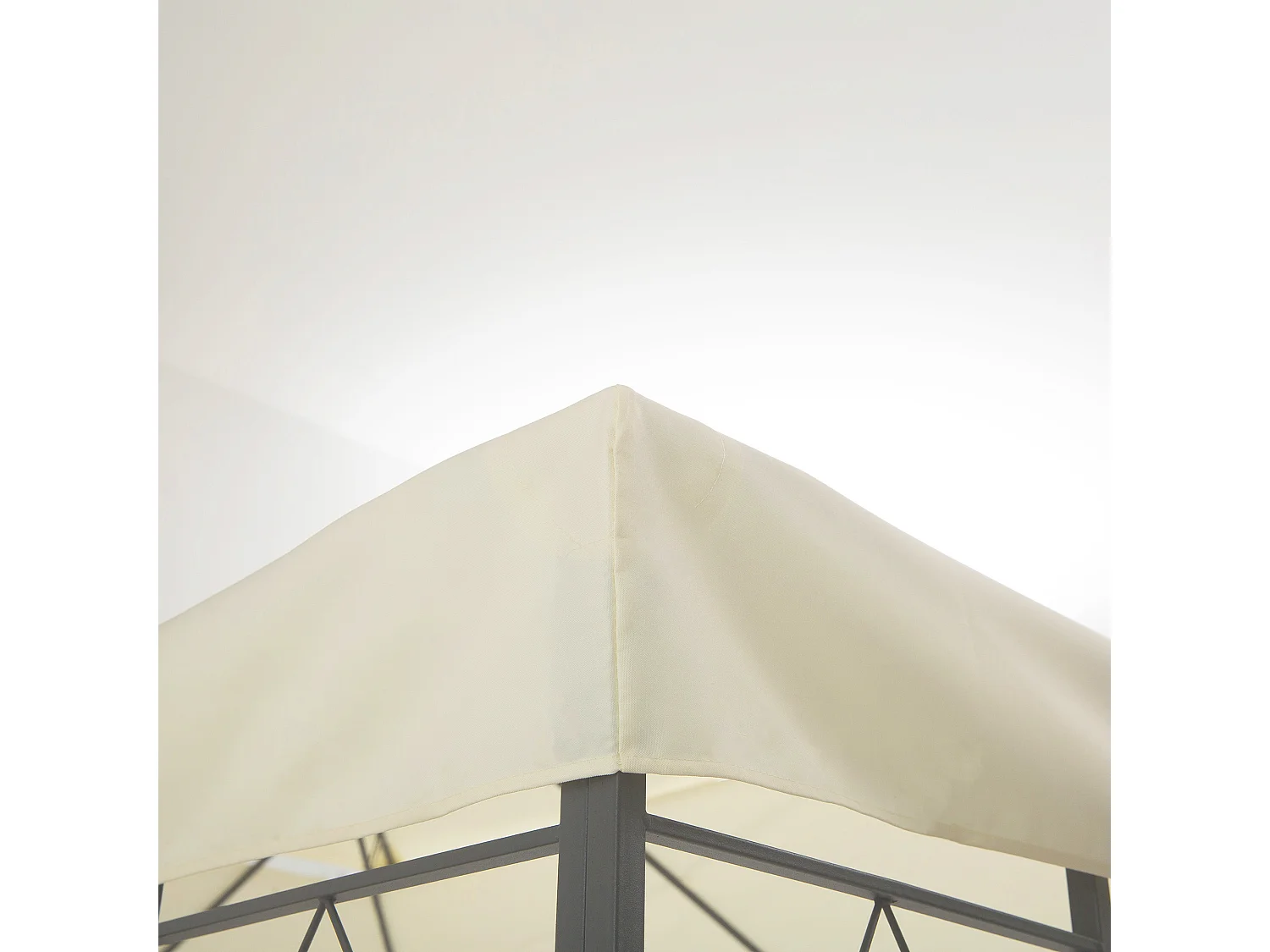 Toit de remplacement pour pavillon métallique, polyester respirant, crème (400x300x20cm)