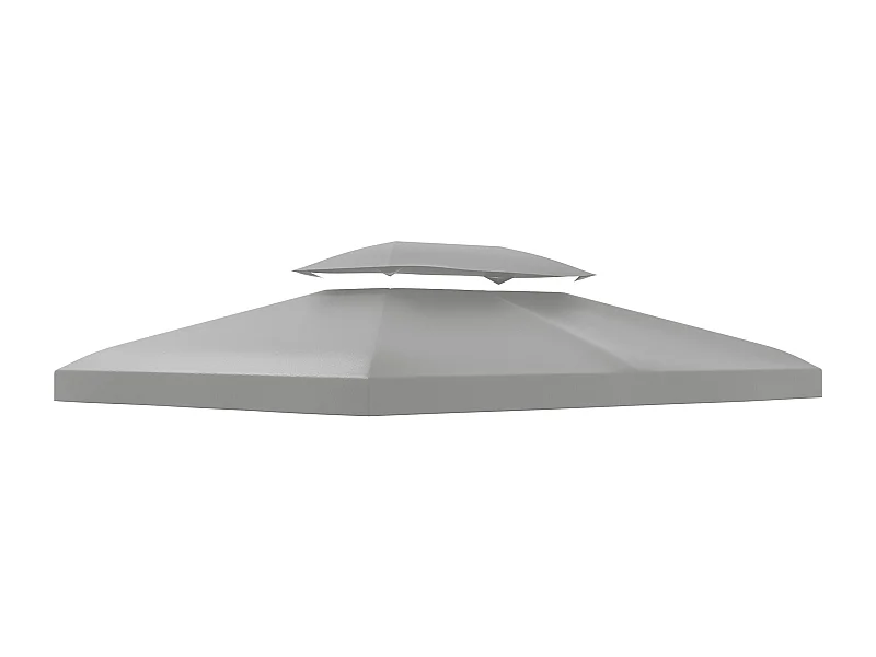 Vervangend dak voor prieel, polyester, lichtgrijs (300x400x20 cm)