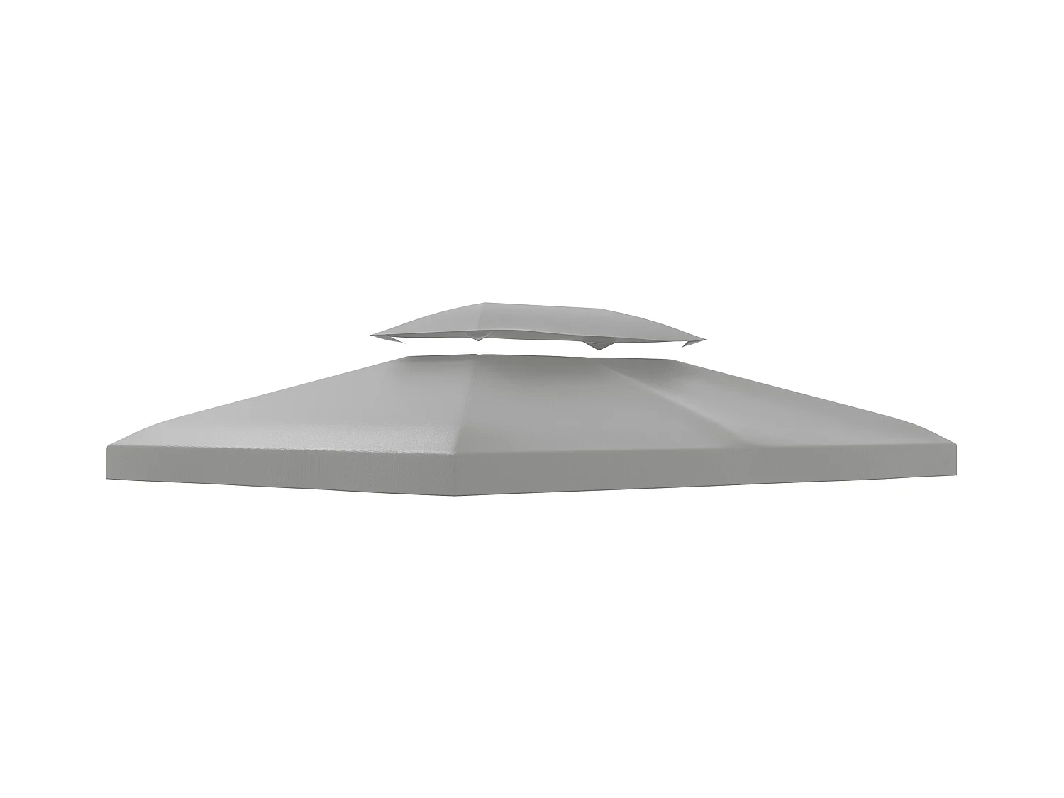 Toit de pavillon de remplacement, polyester, gris clair (300x400x20 cm)