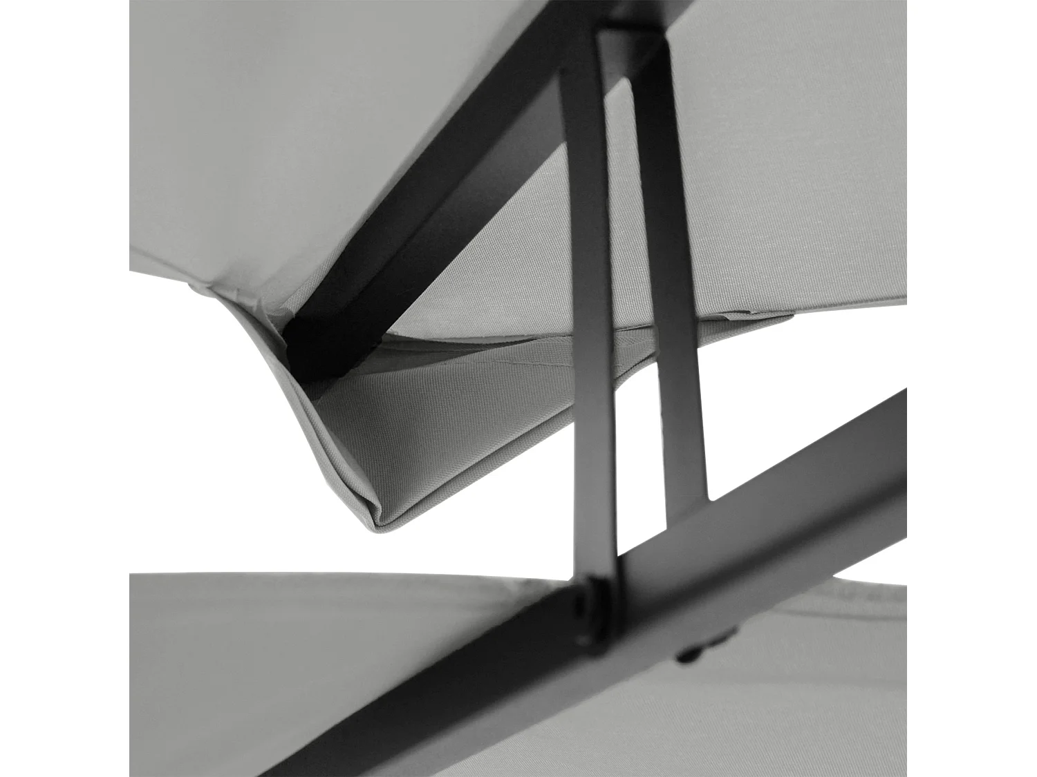 Toit de pavillon de remplacement, polyester, gris clair (300x400x20 cm)