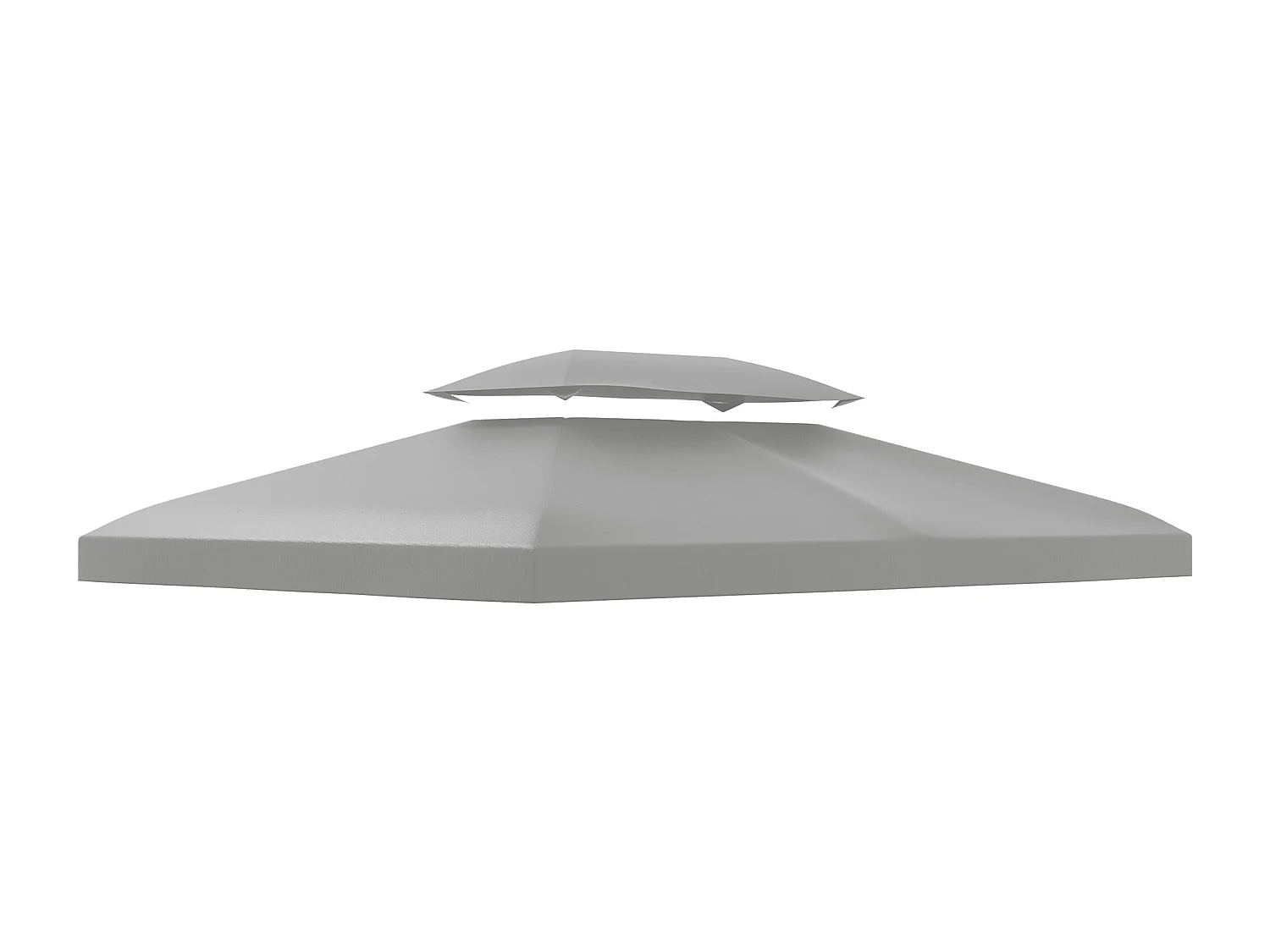 Toit de pavillon de remplacement, polyester, gris clair (300x400x20 cm)