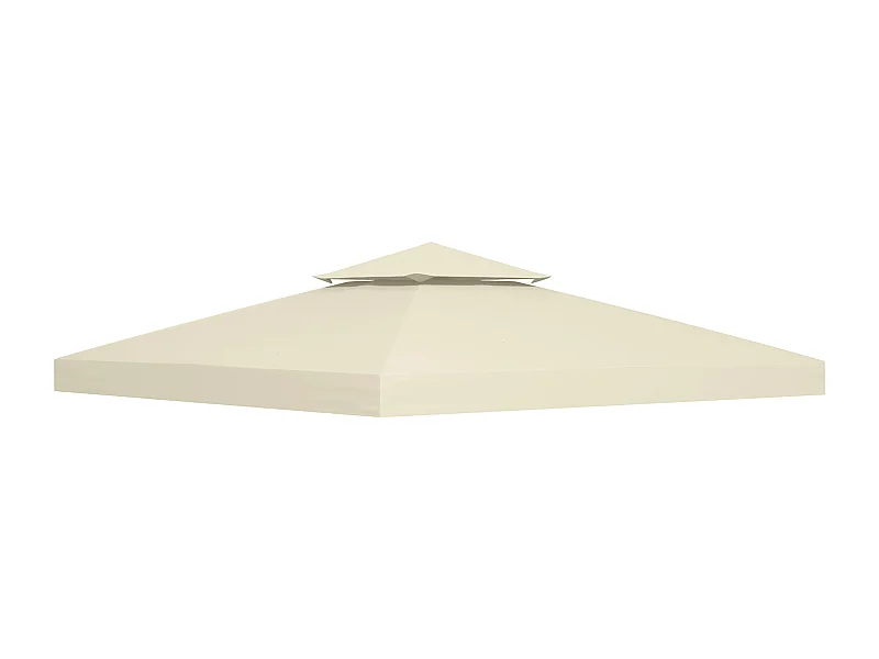 3x3m prieel, polyester vervangend dak, crème, waterbestendig (300x300x18 cm)