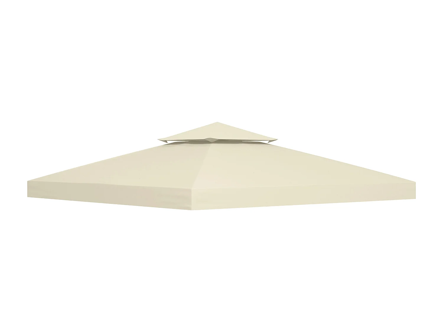 Tonnelle Pavillon 3x3m, Toit de Remplacement en Polyester, Crème, Résistant à l'Eau (300x300x18 cm)