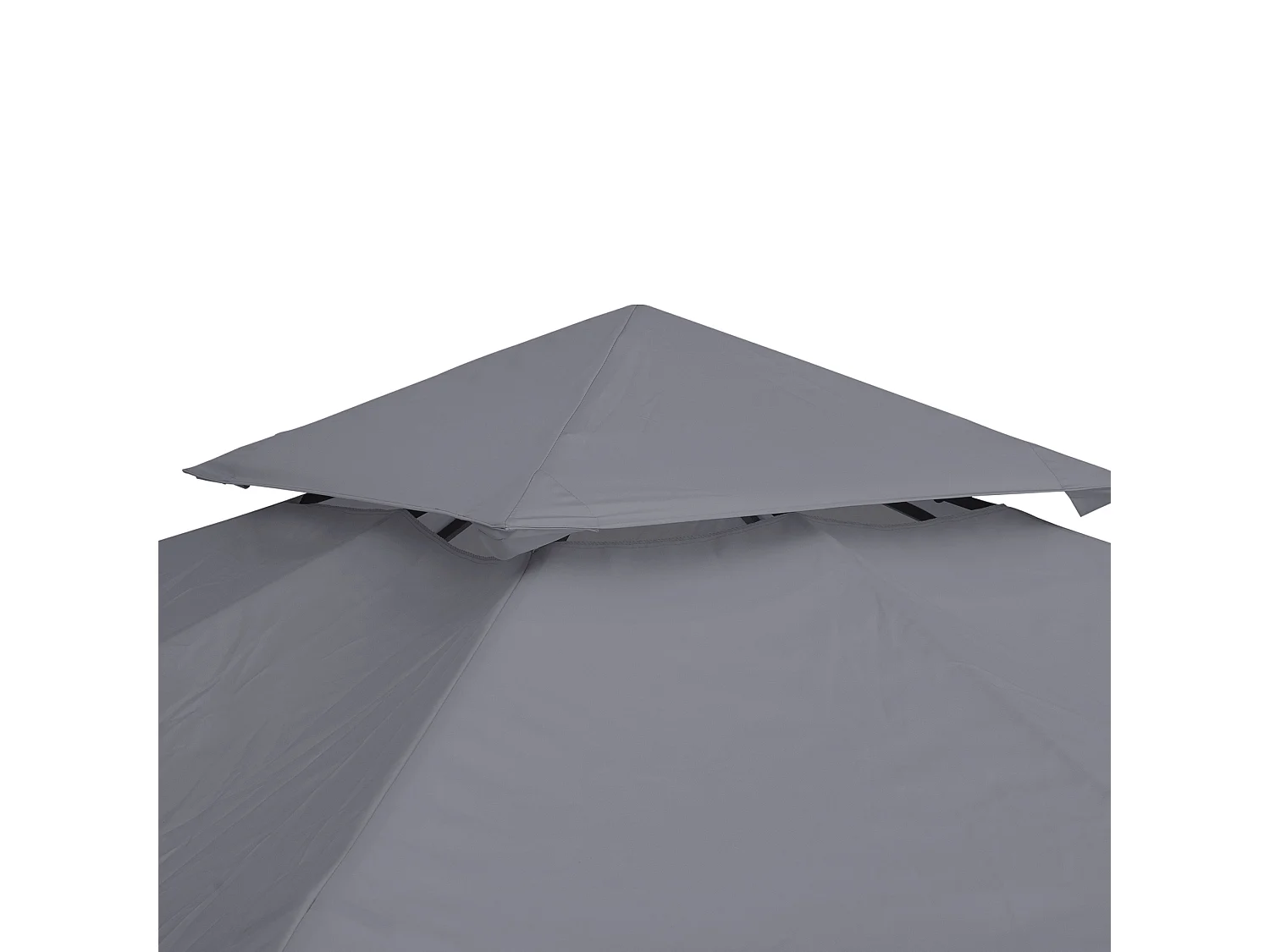 Toit de remplacement pour pavillon métallique 3x3m, en polyester, étanche, gris foncé (300x300x18 cm)