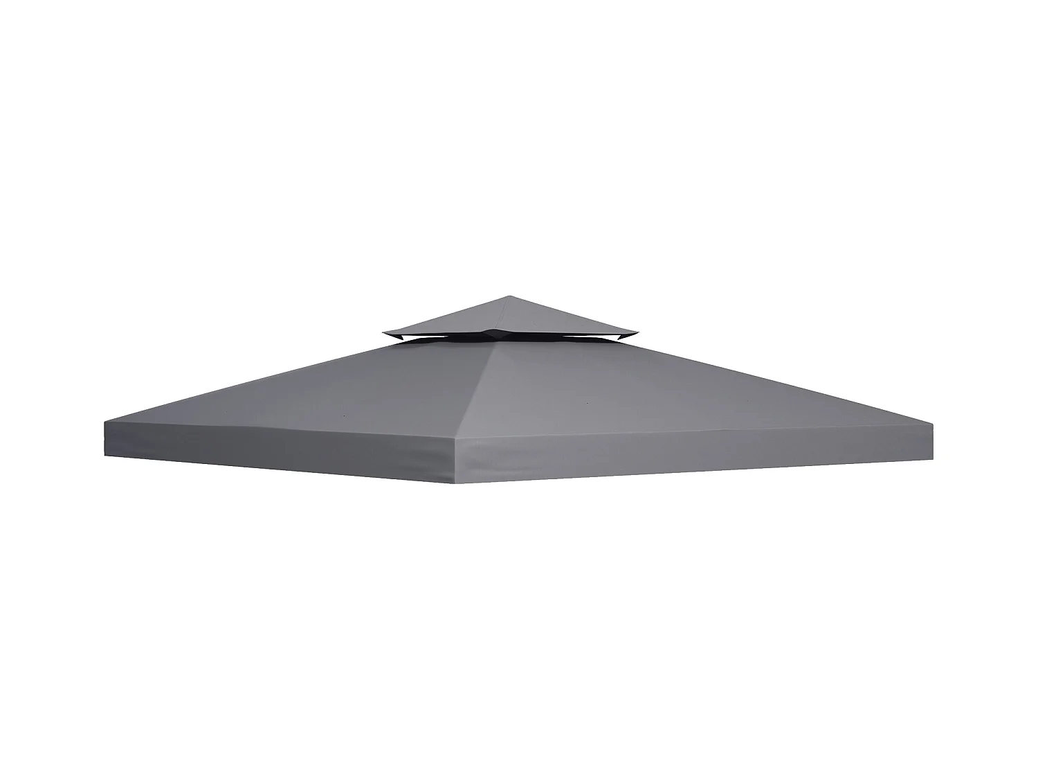 Toit de remplacement pour pavillon métallique 3x3m, en polyester, étanche, gris foncé (300x300x18 cm)
